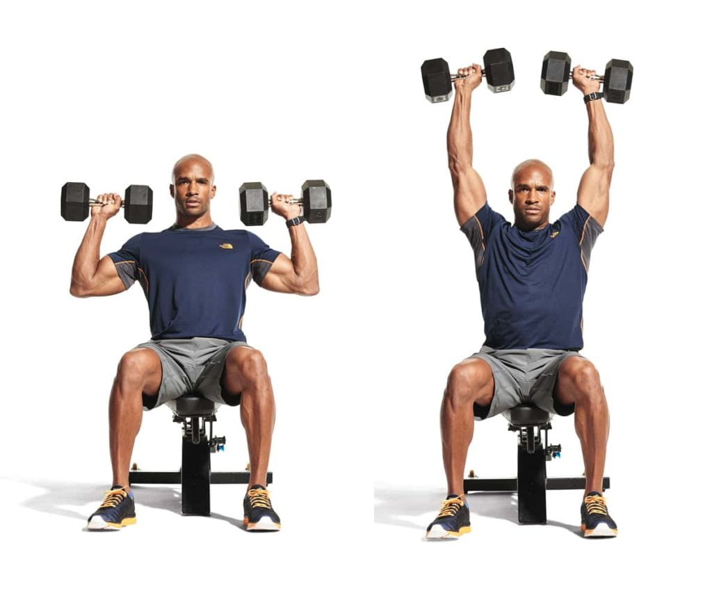 Seated Shoulder Press with Dumbbells
